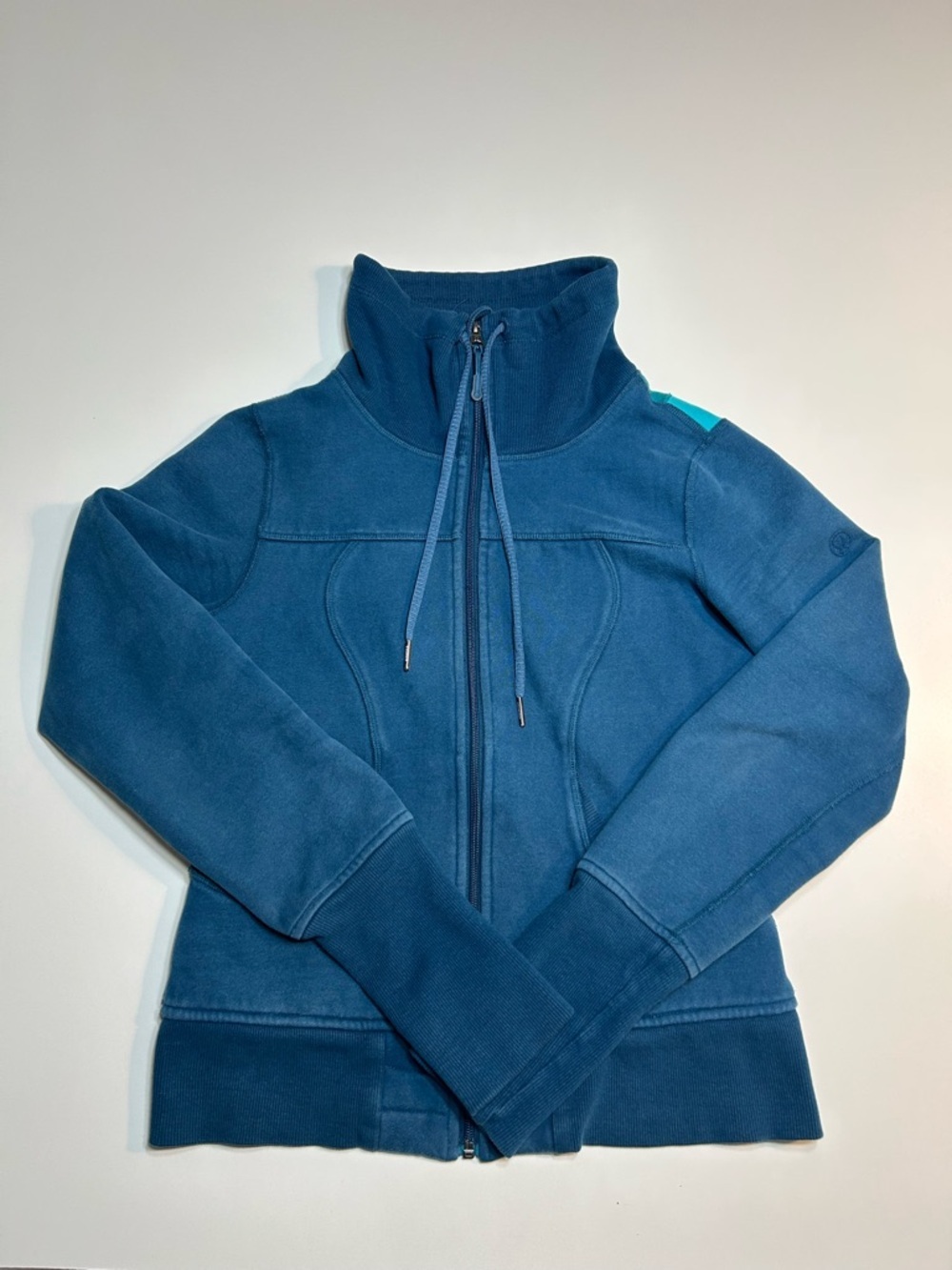 Lululemon Blue Teal Scuba Hoodie Full Zip Cotton Fleece Jacket